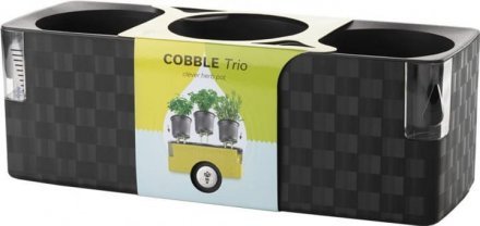 Вазон із системою автополиву Cobble Trio 6,2 л антрацит (8595096966306) 79007