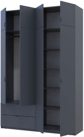 Шафа розпашна с антресолью Doros Лукас 160х50х240 см Графіт (DRS-011194) Шафа розпашна с антресолью Doros Лукас 160х50х240 см Графіт (DRS-011194)