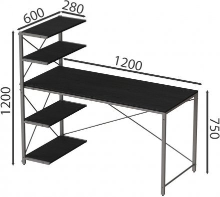 Комп'ютерний стіл Ferrum-decor Джек 75x120x60 Сірий ДСП Сосна Кембра (FRD-104395)