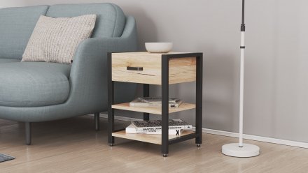 Тумба універсальна Ferrum-decor Вів'єн 1/2 50x41x40 чорний ДСП Дуб Сан-Марино 16мм (FRD-104122) Тумба універсальна Ferrum-decor Вів'єн 1/2 50x41x40 чорний ДСП Дуб Сан-Марино 16мм (FRD-104122)