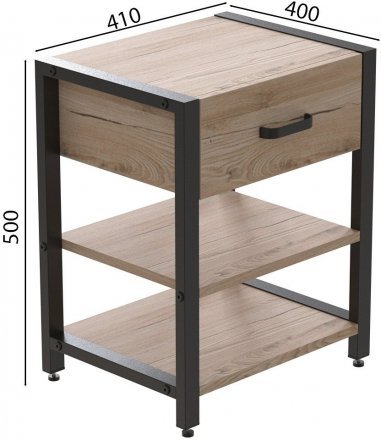 Тумба універсальна Ferrum-decor Вів'єн 1/2 50x41x40 чорний ДСП Дуб Сан-Марино 16мм (FRD-104122) Тумба універсальна Ferrum-decor Вів'єн 1/2 50x41x40 чорний ДСП Дуб Сан-Марино 16мм (FRD-104122)
