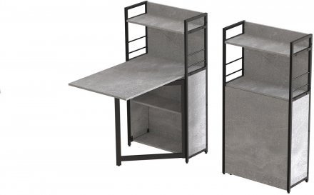 Стіл книжка з етажеркою Практик 1 Ferrum-decor 1200x640x990 Чорний метал ДСП Бетон 16 мм (FRD-104617) Стіл книжка з етажеркою Практик 1 Ferrum-decor 1200x640x990 Чорний метал ДСП Бетон 16 мм (FRD-104617)