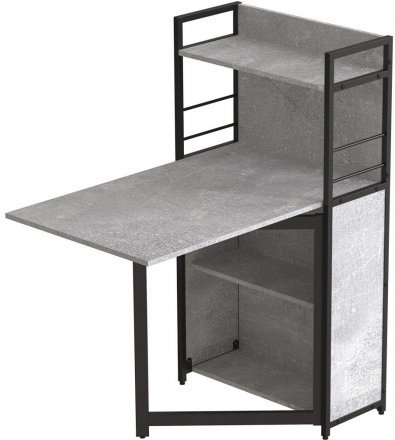Стіл книжка з етажеркою Практик 1 Ferrum-decor 1200x640x990 Чорний метал ДСП Бетон 16 мм (FRD-104617) Стіл книжка з етажеркою Практик 1 Ferrum-decor 1200x640x990 Чорний метал ДСП Бетон 16 мм (FRD-104617)