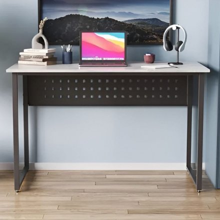 Стіл письмовий Майк Ferrum-decor 75x140x70 Чорний метал ДСП Бетон 16 мм (FRD-106537) Стіл письмовий Майк Ferrum-decor 75x140x70 Чорний метал ДСП Бетон 16 мм (FRD-106537)