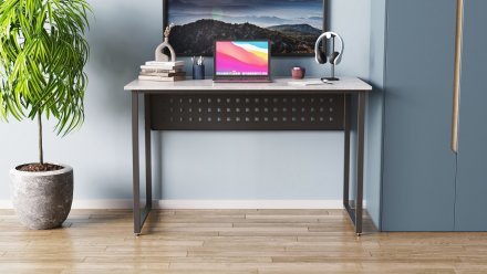 Стіл письмовий Майк Ferrum-decor 75x140x70 Чорний метал ДСП Бетон 16 мм (FRD-106537) Стіл письмовий Майк Ferrum-decor 75x140x70 Чорний метал ДСП Бетон 16 мм (FRD-106537)