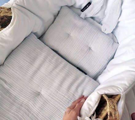 Подушка-кролик муслінова 20x30 см Ice Grey lullalove-7460