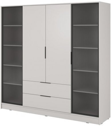 Гардеробна / шафа для одягу Perfect Home Келлі / Kelly 4DRD 4-дверна з боковими прозорими дверцятами Кашемір (PFH-091890) Гардеробна / шафа для одягу Perfect Home Келлі / Kelly 4DRD 4-дверна з боковими прозорими дверцятами Кашемір (PFH-091890)