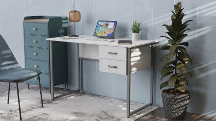 Письмовий стіл Ferrum-decor Дакота 75x120x70 сірий ДСП Біле 16мм (FRD-102338)
