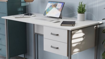 Письмовий стіл Ferrum-decor Дакота 75x120x70 сірий ДСП Біле 16мм (FRD-102338)