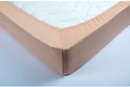 Простирадло трикотажне на гумці персикове 160х200+25 2000022172882 Простирадло трикотажне на гумці персикове 160х200+25 2000022172882