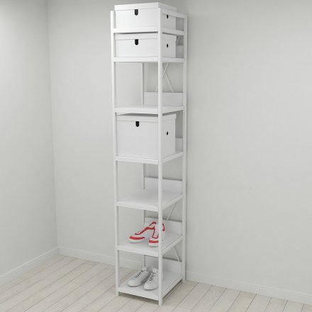 Шафа Гардероб Уні секція 4 серії Конект Ferrum-decor 220x40x50см Білий метал ДСП Білий 32 мм (FRD-104555)