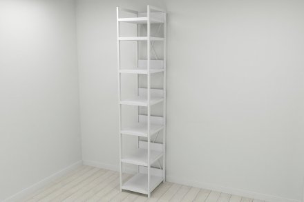 Шафа Гардероб Уні секція 4 серії Конект Ferrum-decor 220x40x50см Білий метал ДСП Білий 32 мм (FRD-104555)