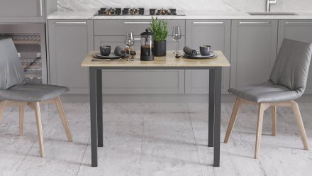 Стіл універсальний Knap Ferrum-decor 750x1400x600 Чорний метал ДСП Дуб Сонома 16 мм (FRD-106357)