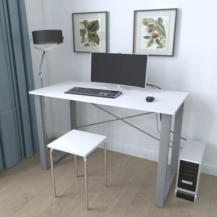 Письмовий стіл Ferrum-decor Драйв 750x1200x600 Сірий метал ДСП Біле 16 мм (FRD-103115) Письмовий стіл Ferrum-decor Драйв 750x1200x600 Сірий метал ДСП Біле 16 мм (FRD-103115)