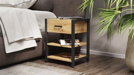 Тумба універсальна Ferrum-decor Вів'єн 1/2 50x41x40 чорний ДСП Дуб Артизан 16мм (FRD-104123) Тумба універсальна Ferrum-decor Вів'єн 1/2 50x41x40 чорний ДСП Дуб Артизан 16мм (FRD-104123)