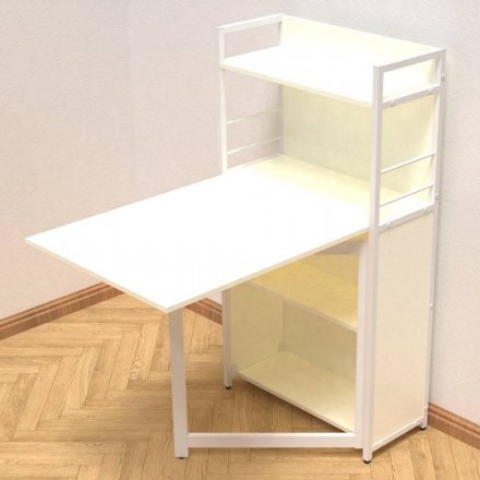 Стіл книжка з етажеркою Практик 1 Ferrum-decor 1200x640x990 Білий метал ДСП Біле 16 мм (FRD-104618) Стіл книжка з етажеркою Практик 1 Ferrum-decor 1200x640x990 Білий метал ДСП Біле 16 мм (FRD-104618)