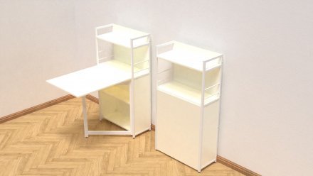 Стіл книжка з етажеркою Практик 1 Ferrum-decor 1200x640x990 Білий метал ДСП Біле 16 мм (FRD-104618) Стіл книжка з етажеркою Практик 1 Ferrum-decor 1200x640x990 Білий метал ДСП Біле 16 мм (FRD-104618)