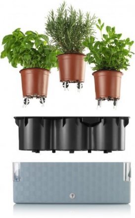 Вазон із системою автополиву Cobble Trio 6,2 л світло-блакитний (8595096966290) 79009 Вазон із системою автополиву Cobble Trio 6,2 л світло-блакитний (8595096966290) 79009