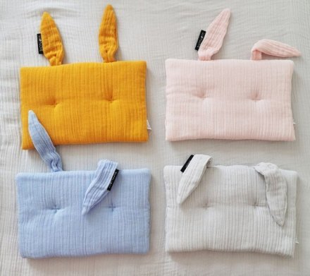 Подушка-кролик муслінова 20x30 см Powder Pink lullalove-7446 Подушка-кролик муслінова 20x30 см Powder Pink lullalove-7446