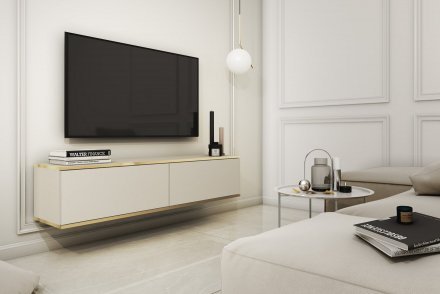 Тумба під телевізор навісна Perfect Home Оро / Oro 2-дверна RTV135 Бежевий (PFH-091351) Тумба під телевізор навісна Perfect Home Оро / Oro 2-дверна RTV135 Бежевий (PFH-091351)