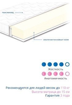 Матрац безпружинний Нео 190х200х15 см Матрац безпружинний Нео 190х200х15 см