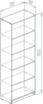Шафа Анжело Ferrum-decor на 5 полиць 1900x700x380 ДСП Дуб Сан-Марино 16 мм (FRD-105008)