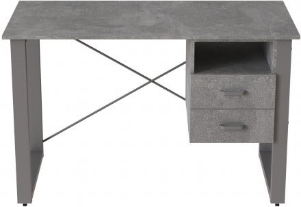 Письмовий стіл із ящиками Ferrum-decor Оскар 750x1200x600 метал Сірий ДСП Бетон 16 мм (FRD-103233) Письмовий стіл із ящиками Ferrum-decor Оскар 750x1200x600 метал Сірий ДСП Бетон 16 мм (FRD-103233)