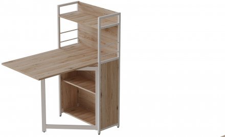 Стіл книжка з етажеркою Практик 1 Ferrum-decor 1200x640x990 Білий метал ДСП Дуб Сан-Марино 16 мм (FRD-104619) Стіл книжка з етажеркою Практик 1 Ferrum-decor 1200x640x990 Білий метал ДСП Дуб Сан-Марино 16 мм (FRD-104619)