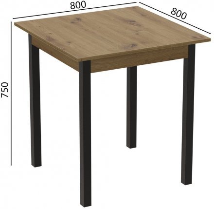 Стіл кухонний Ferrum-decor Дієго 75x80x80 Чорний ДСП Дуб Артизан 16мм (FRD-105715) Стіл кухонний Ferrum-decor Дієго 75x80x80 Чорний ДСП Дуб Артизан 16мм (FRD-105715)