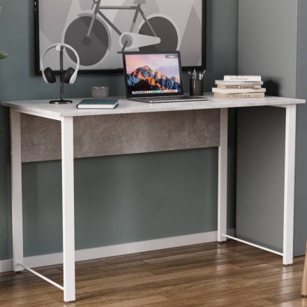 Стіл письмовий Курт Ferrum-decor 75x100x60 Білий метал ДСП Бетон 16 мм (FRD-106616)