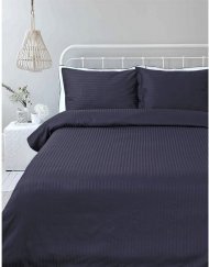 Постільна білизна Готель сатин страйп темно-синій 1х1 полуторний svt-2000022280891