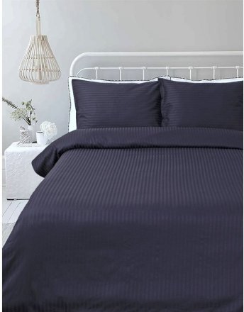 Постільна білизна Готель сатин страйп темно-синій 1х1 полуторний svt-2000022280891 Постільна білизна Готель сатин страйп темно-синій 1х1 полуторний svt-2000022280891