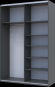 Шафа-купе двохдверна Doros G-Caiser 160х60х240 см Графіт/Дуб евок/1 Дзеркало (DRS-011038)