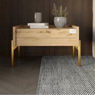 Тумба приліжкова LION Wood з однією шухлядою Дуб Аппалачі (золоті ножки) (LION-041314) Тумба приліжкова LION Wood з однією шухлядою Дуб Аппалачі (золоті ножки) (LION-041314)