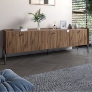 Тумба під телевізор на 3 шухляди LION Wood з чорними ніжками 160х65х40 см Дуб Ліворно (LION-043099)