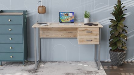Комп'ютерний стіл Ferrum-decor Дакота 75x120x70 сірий ДСП Дуб Сан-Марино 16мм (FRD-102341)