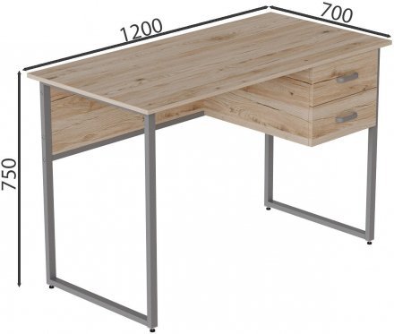 Комп'ютерний стіл Ferrum-decor Дакота 75x120x70 сірий ДСП Дуб Сан-Марино 16мм (FRD-102341)