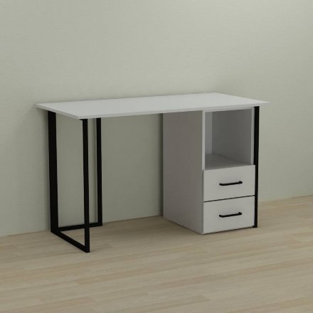 Письмовий стіл Ferrum-decor Отто 75x120x60 чорний ДСП Біле 16мм (FRD-103571)