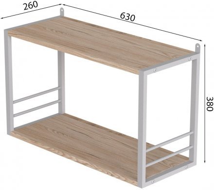 Книжкова полиця універсальна Ferrum-decor Стім 1 38x63x26 білий ДСП Дуб Сан-Марино 16мм (FRD-104092) Книжкова полиця універсальна Ferrum-decor Стім 1 38x63x26 білий ДСП Дуб Сан-Марино 16мм (FRD-104092)