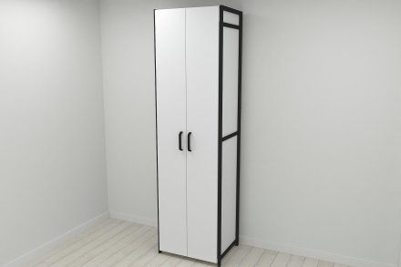Шафа Гардероб Уні секція 7 серії Конект Ferrum-decor 220x60x50см Чорний метал ДСП Білий 16 мм (FRD-104559) Шафа Гардероб Уні секція 7 серії Конект Ferrum-decor 220x60x50см Чорний метал ДСП Білий 16 мм (FRD-104559)