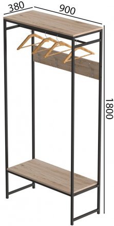 Вішалка модульна підлогова Ferrum-decor Треліс 14 180x90x38 чорний ДСП Дуб Сан-Марино 16мм (FRD-104344) Вішалка модульна підлогова Ferrum-decor Треліс 14 180x90x38 чорний ДСП Дуб Сан-Марино 16мм (FRD-104344)