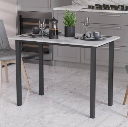 Стіл універсальний Knap Ferrum-decor 750x1400x600 Чорний метал ДСП Бетон 16 мм (FRD-106360) Стіл універсальний Knap Ferrum-decor 750x1400x600 Чорний метал ДСП Бетон 16 мм (FRD-106360)