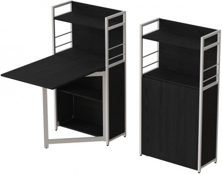 Стіл книжка з етажеркою Практик 1 Ferrum-decor 1200x640x990 Білий метал ДСП Сосна Кембра 16 мм (FRD-104620)