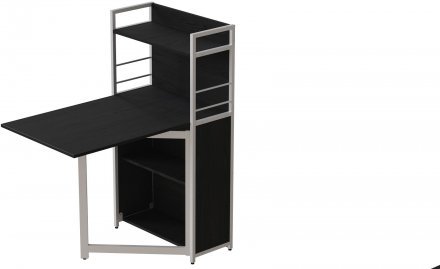 Стіл книжка з етажеркою Практик 1 Ferrum-decor 1200x640x990 Білий метал ДСП Сосна Кембра 16 мм (FRD-104620)