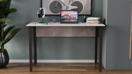 Стіл письмовий Курт Ferrum-decor 75x140x70 Чорний метал ДСП Бетон 16 мм (FRD-106645) Стіл письмовий Курт Ferrum-decor 75x140x70 Чорний метал ДСП Бетон 16 мм (FRD-106645)