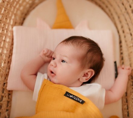 Подушка-єдиноріг муслінова 20x30 см Powder Pink lullalove-7521 Подушка-єдиноріг муслінова 20x30 см Powder Pink lullalove-7521