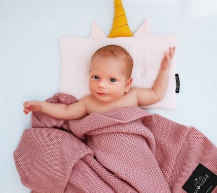 Подушка-єдиноріг муслінова 20x30 см Powder Pink lullalove-7521 Подушка-єдиноріг муслінова 20x30 см Powder Pink lullalove-7521