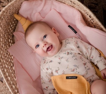 Подушка-єдиноріг муслінова 20x30 см Powder Pink lullalove-7521 Подушка-єдиноріг муслінова 20x30 см Powder Pink lullalove-7521