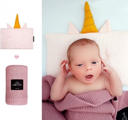 Подушка-єдиноріг муслінова 20x30 см Powder Pink lullalove-7521 Подушка-єдиноріг муслінова 20x30 см Powder Pink lullalove-7521