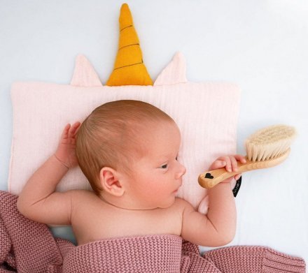 Подушка-єдиноріг муслінова 20x30 см Powder Pink lullalove-7521 Подушка-єдиноріг муслінова 20x30 см Powder Pink lullalove-7521